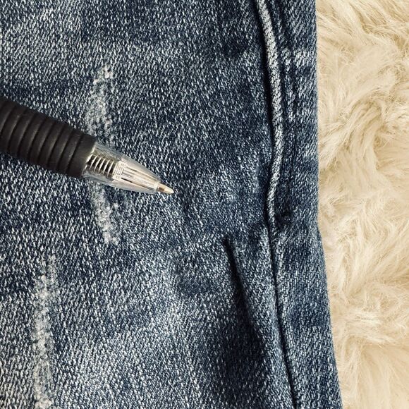 Judy Blue Ankle Skinny Jeans 7/28 (27x25.5) Blue Distressed Mid Rise Juniors - Picture 11 of 12